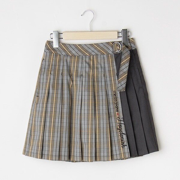 【人気商品再入荷】【直営店で取り扱い無し】チェックプリーツラップスカパン