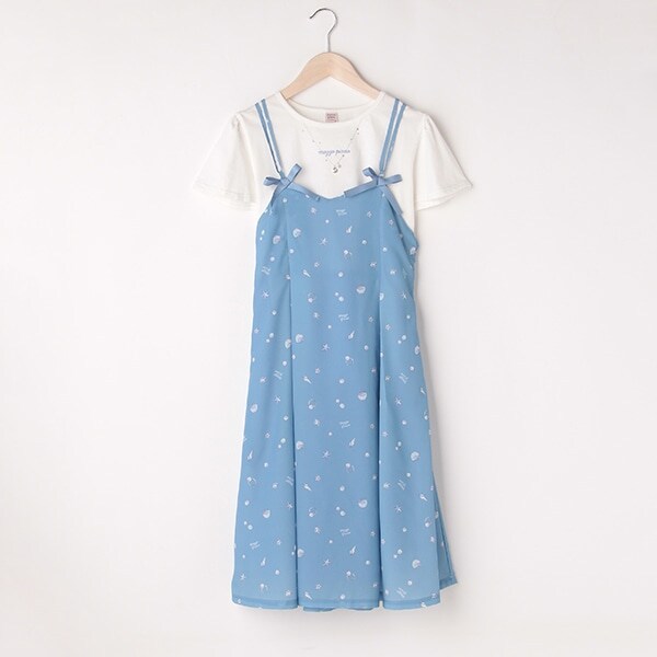 【リピート】【直営店で取り扱い無し】シェル柄キャミワンピセット