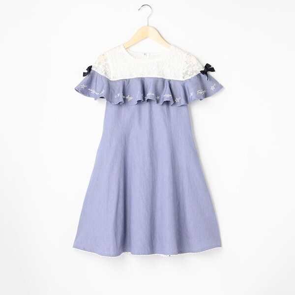 【リピート】【直営店で取り扱い無し】ヨークレースフリルワンピ