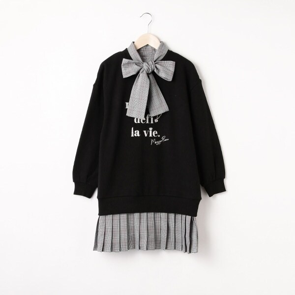 【人気商品再入荷】【直営店で取り扱い無し】ボウタイつきドッキングワンピ