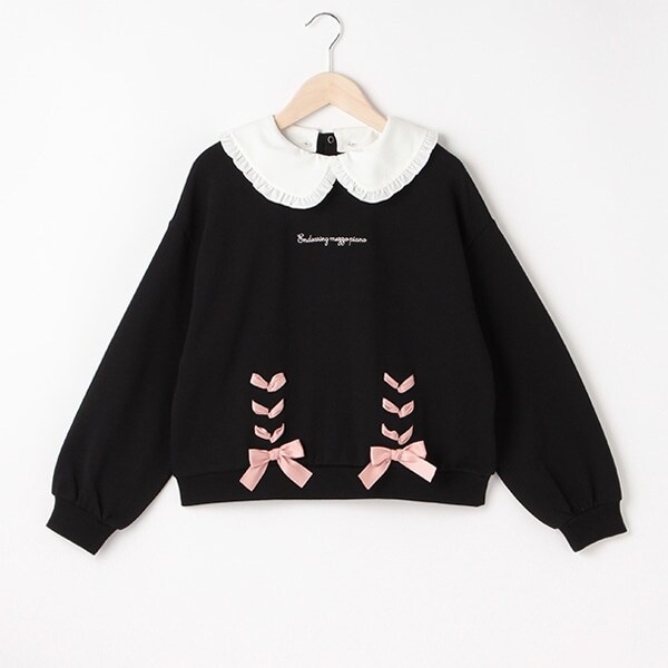 【リピート】【直営店で取り扱い無し】衿つきレースアップトレーナー