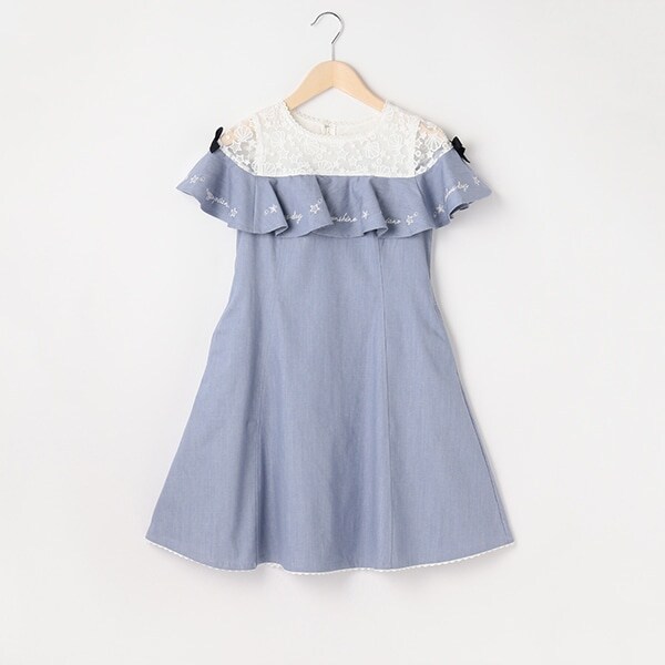 【リピート】【直営店で取り扱い無し】ヨークレースフリルワンピ