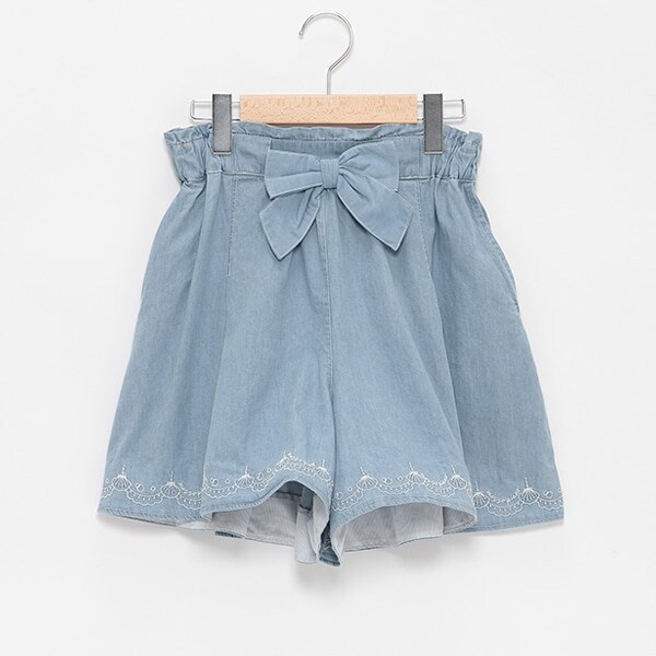 【人気商品再入荷】【直営店で取り扱い無し】裾刺しゅうショートパンツ