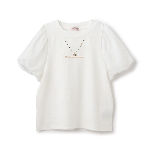 【人気商品再入荷】【直営店で取り扱い無し】ボリューム袖ネックレスTシャツ