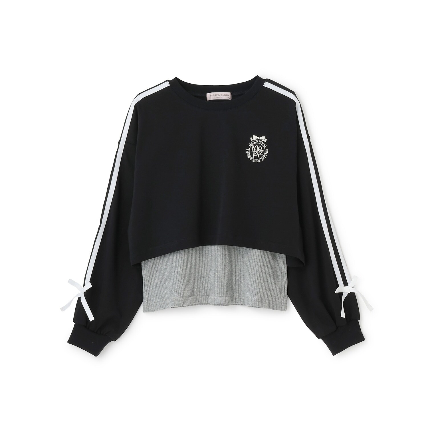 【人気商品再入荷】【直営店で取り扱い無し】サイドライン&リボン長袖Tシャツ　タンクトップセット