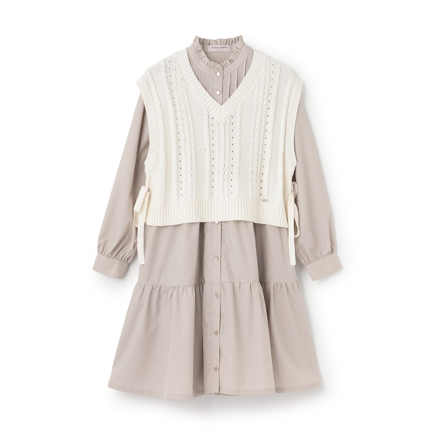 【人気商品再入荷】【直営店で取り扱い無し】ニットベスト＆ティアードワンピースセット