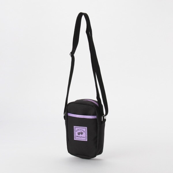 ラメ入りロゴパッチつきミニポシェット