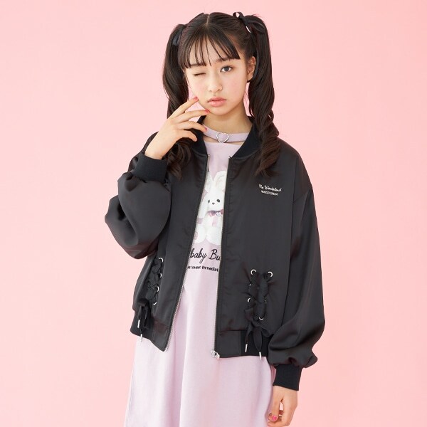 レースアップブルゾン