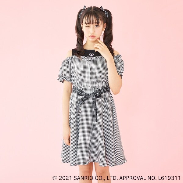 【Sanrio characters】 キャラクター刺しゅうレイヤード風ワンピース