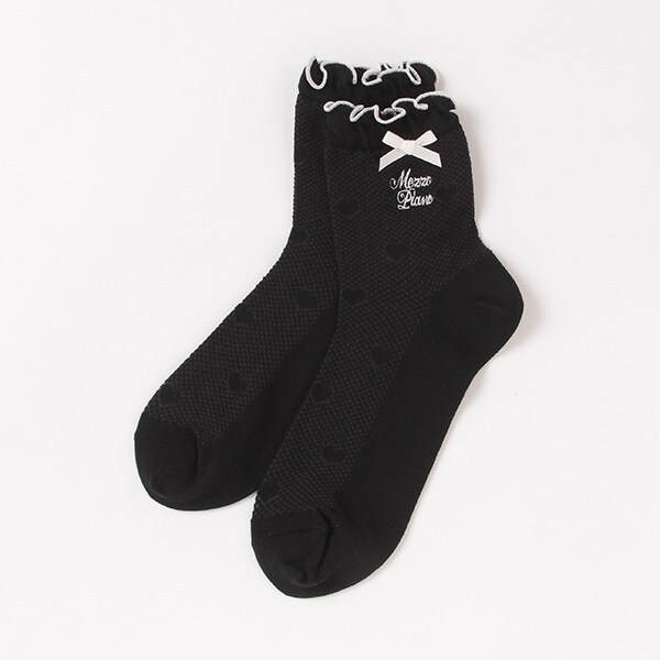 ハートメッシュクルーソックス【日本製】