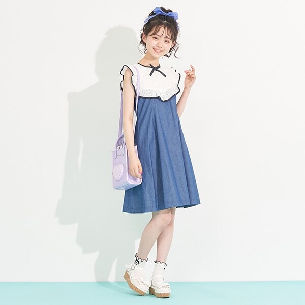 フリルヨークドッキングワンピース