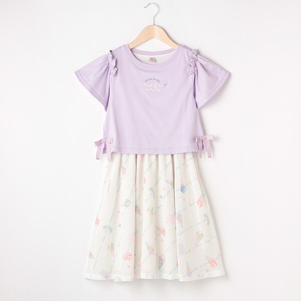 アイス柄ドッキングワンピース