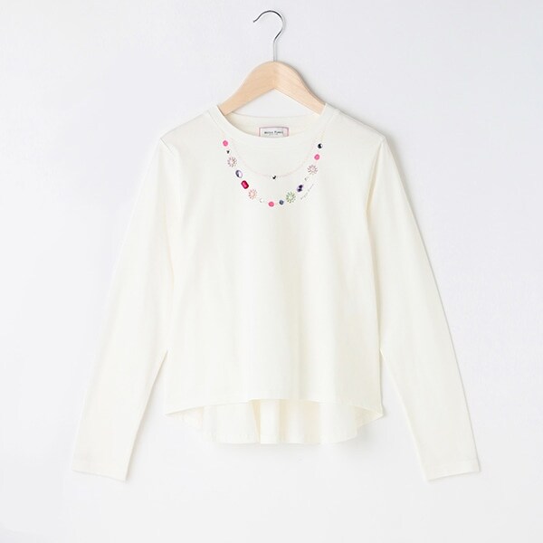ジュエルネックレス長袖Tシャツ