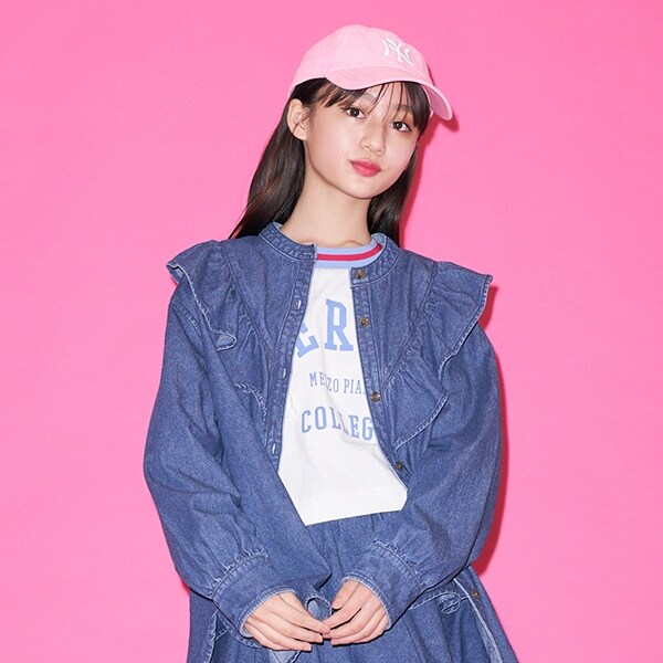 デニムフリルシャツ