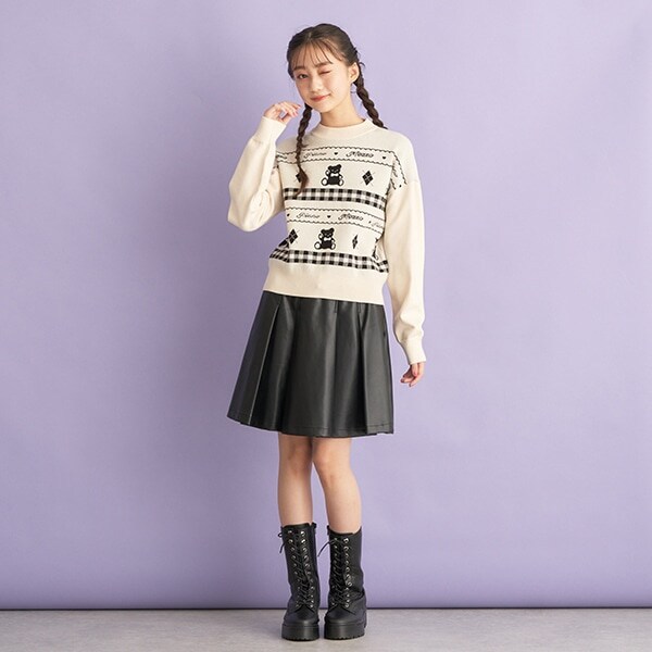 合皮プリーツスカパン