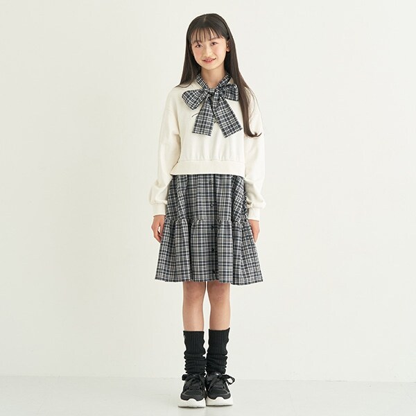 ボウタイリボンドッキングワンピース