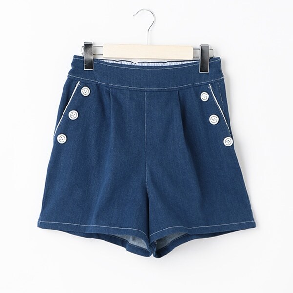 サイドボタンショートパンツ