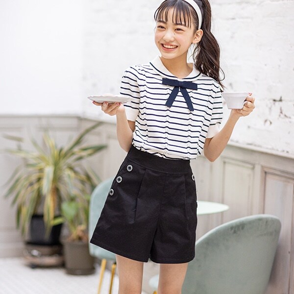 サイドボタンショートパンツ