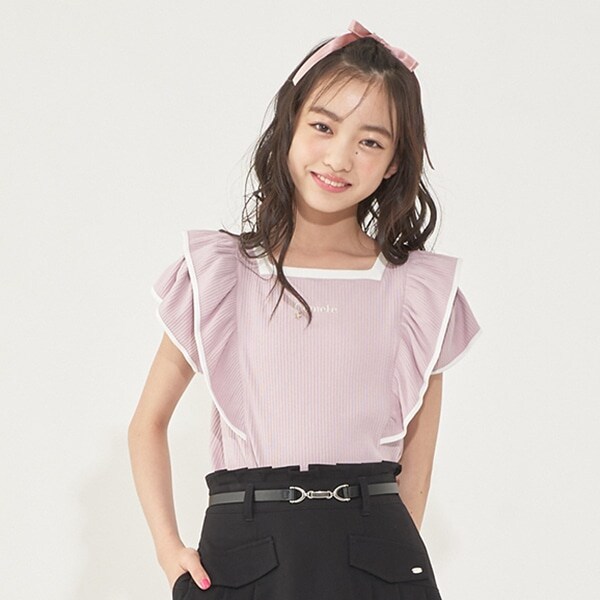 パイピングフリルTシャツ