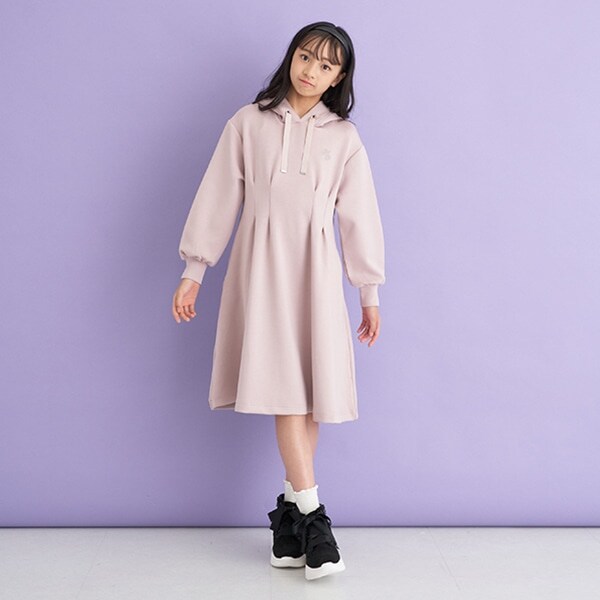 ハイウエストタック パーカワンピース