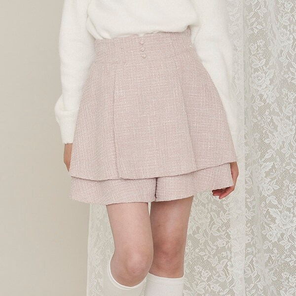 ツイードティアードショートパンツ