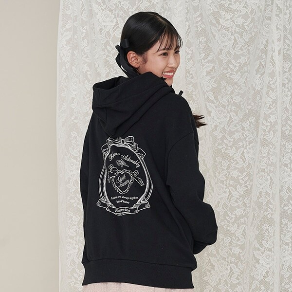 バニーフレーム バックプリントゆったりパーカ