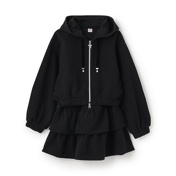 リボンジャカードZIPパーカ×スカパンセットアップ