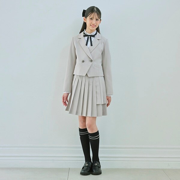 バックルベルトつき2段プリーツスカパン