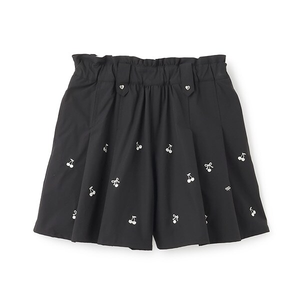 【機能素材】チェリー刺しゅうキュロット