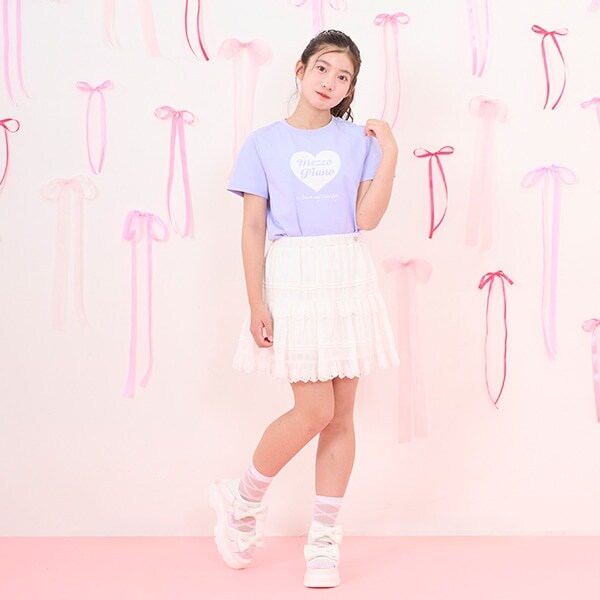 リボンレースティアードスカパン