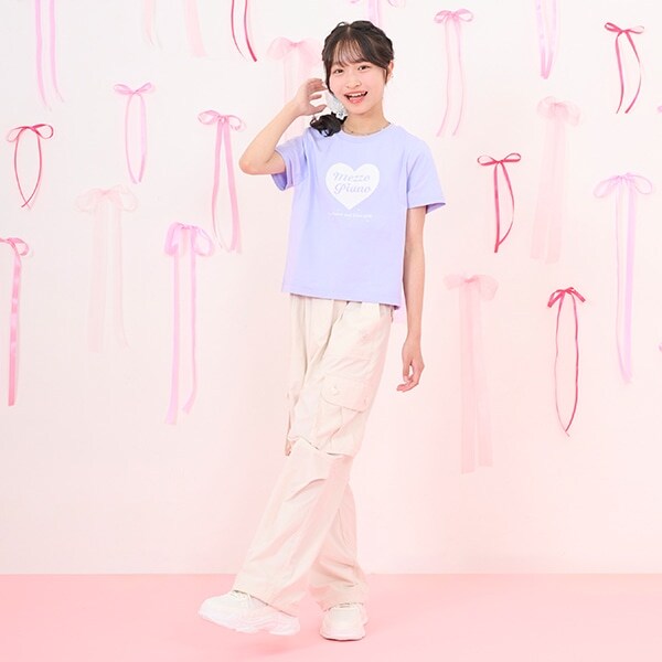 【機能素材】ハートボタンポケット2WAYカーゴパンツ