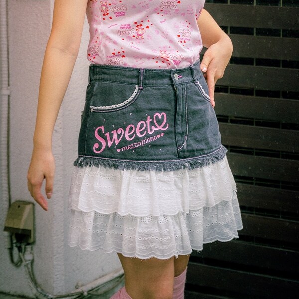 復刻♪ デニム×レース Sweetスカート