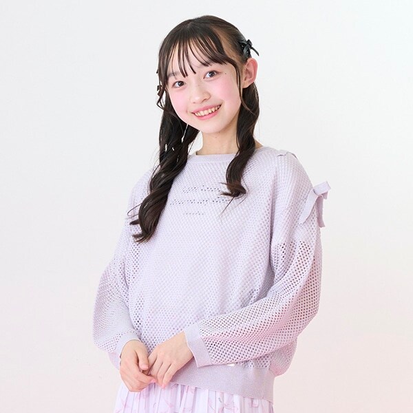 ラメメッシュニット＆半袖Tシャツセット