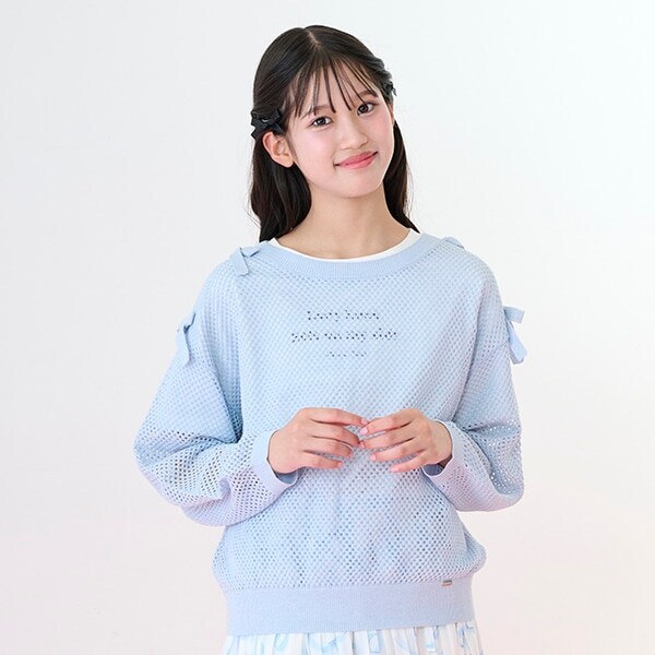 ラメメッシュニット＆半袖Tシャツセット