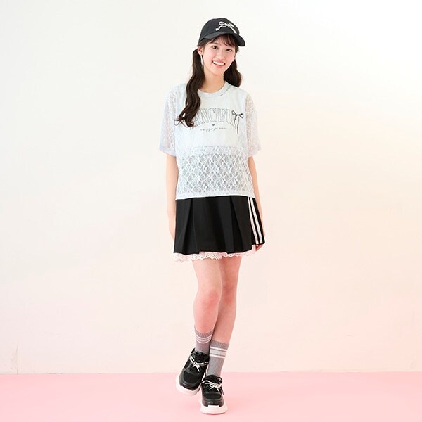 ジャージスカート＆レースパンツセット