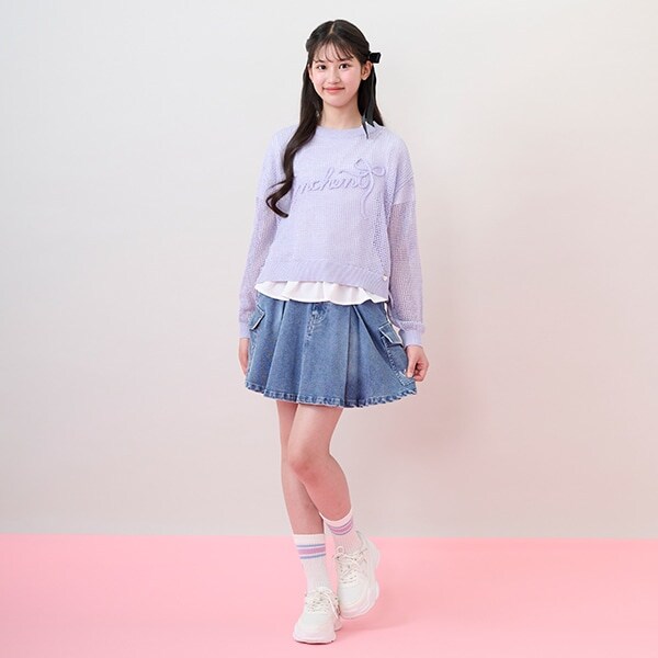 デニムカーゴスカート（スパッツつき）