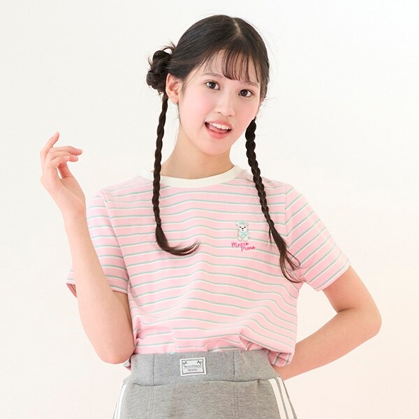 【Cuugal掲載】ワンポイント刺しゅうボーダーTシャツ