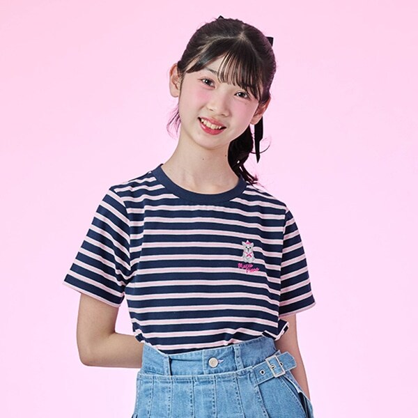 【Cuugal掲載】ワンポイント刺しゅうボーダーTシャツ