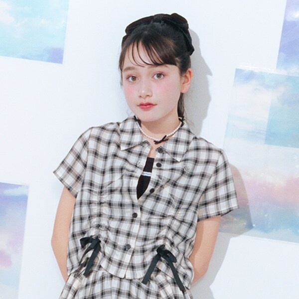 【ニコ☆プチ掲載】アソート素材クシュっとリボンシャツ＆キャミソールセット