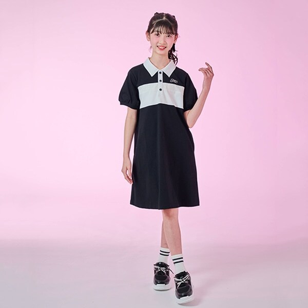 【接触冷感】切り替えポロワンピース