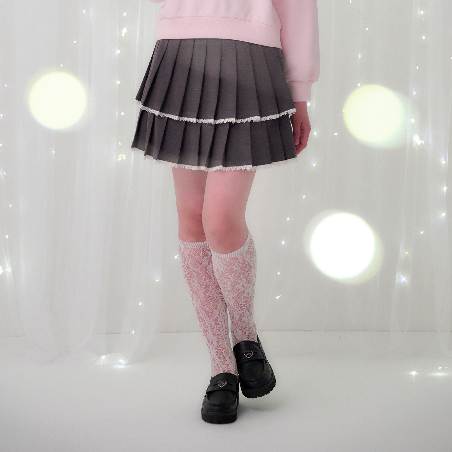 トリムレース2段プリーツスカパン