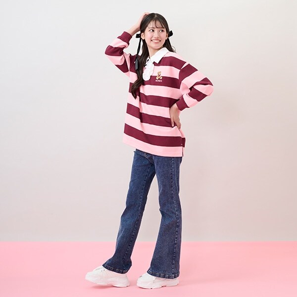 ハイウエスト美脚フレアデニム