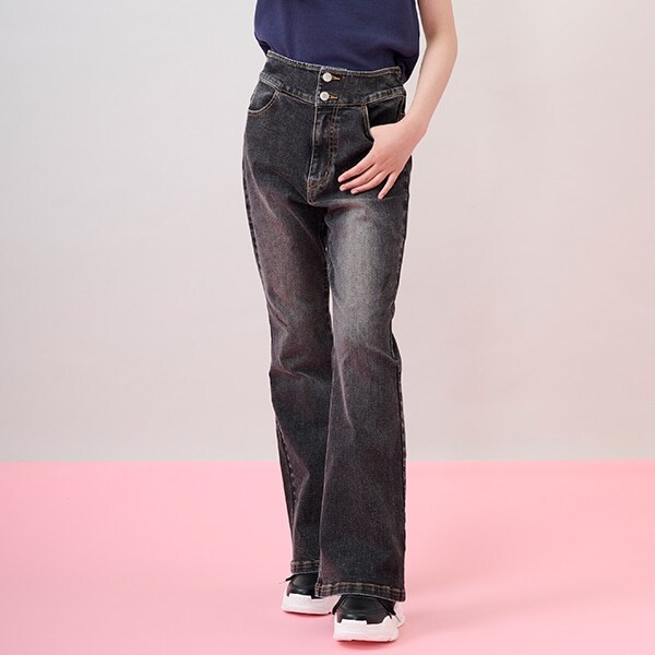 ハイウエスト美脚フレアデニム