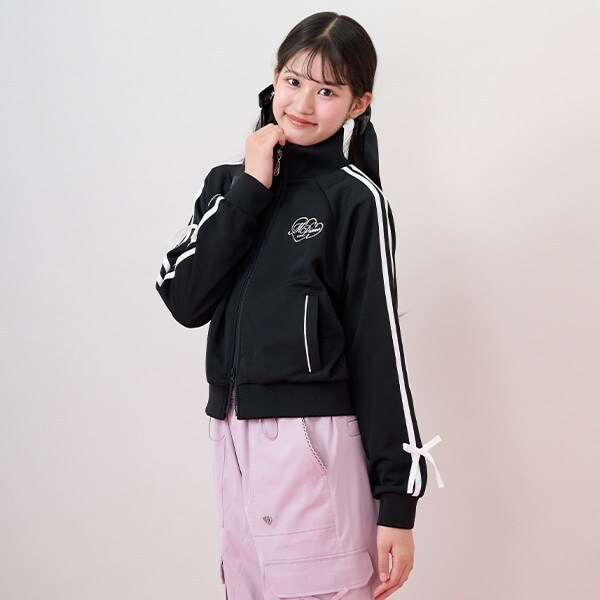 袖リボン配色トラックジャケット