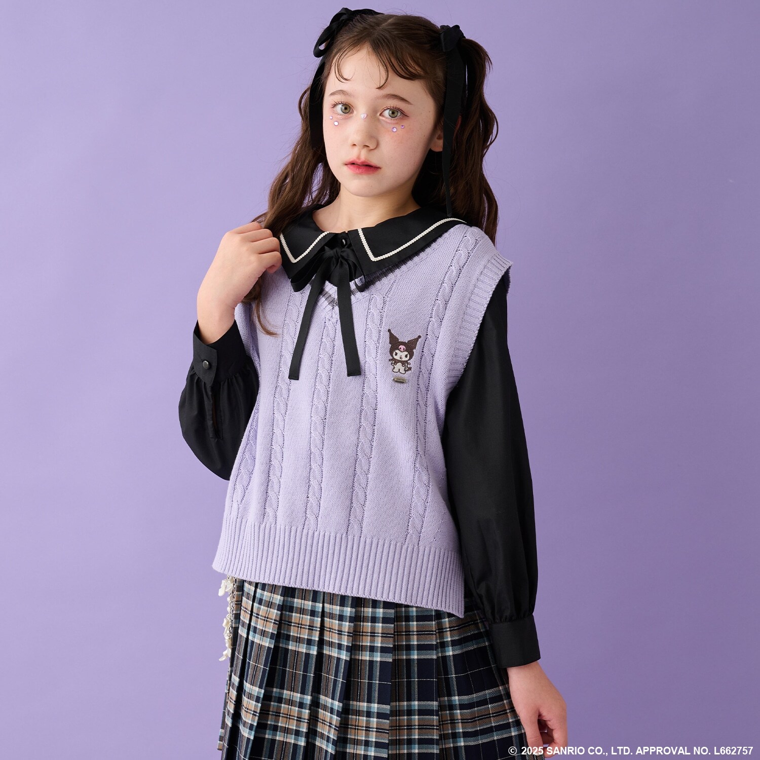 【マイメロディ/クロミ】ニットベスト＆セーラーブラウスセット
