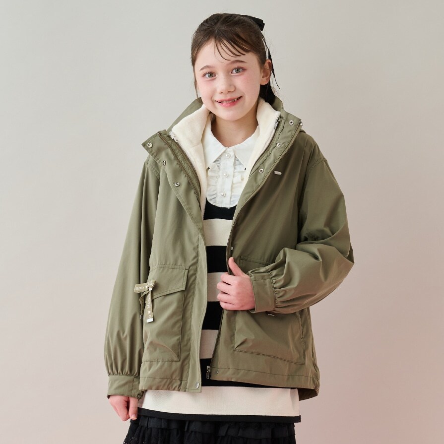 【撥水】ロゴリボン3WAYマウンテンパーカ