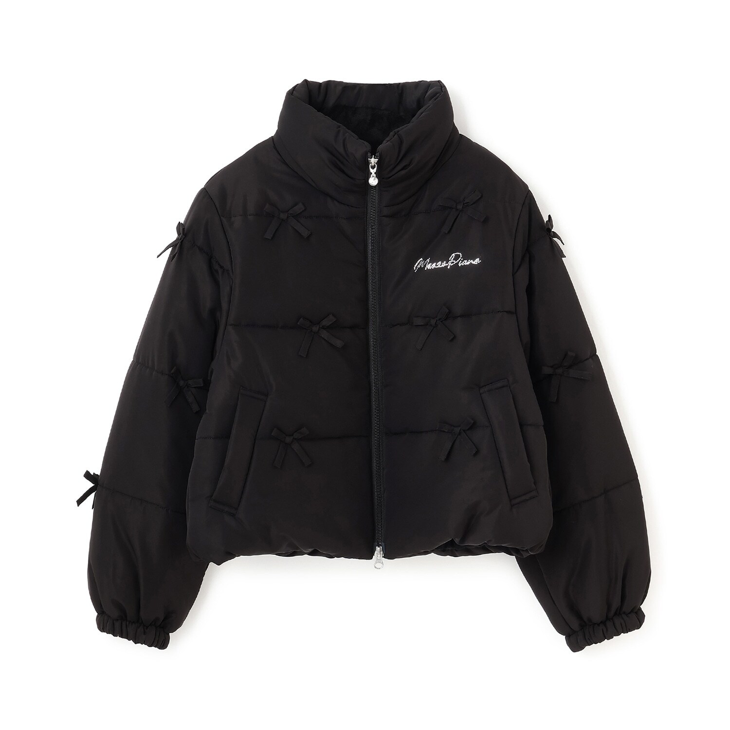 【撥水・蓄熱】ミニリボンパフショートブルゾン