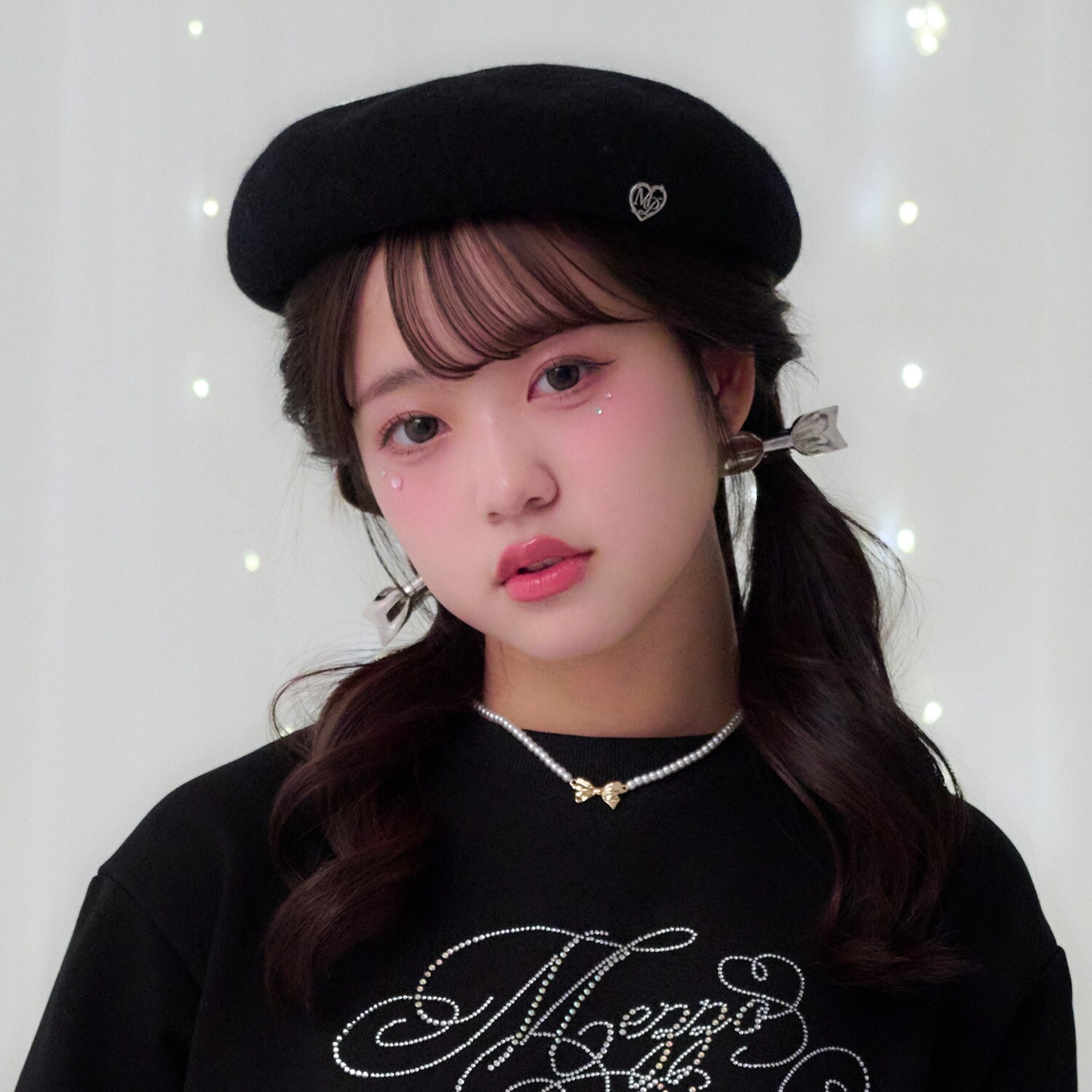 ベロアリボンベレー帽