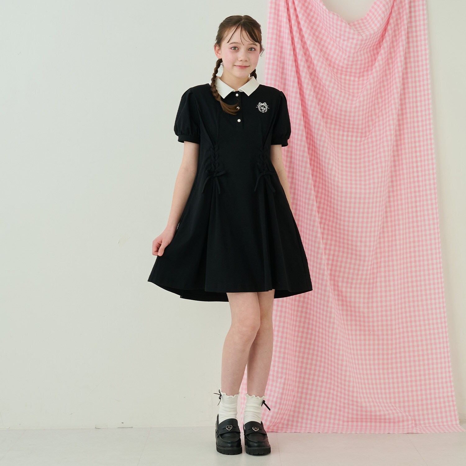 【接触冷感】ウエストレースアップワンピース