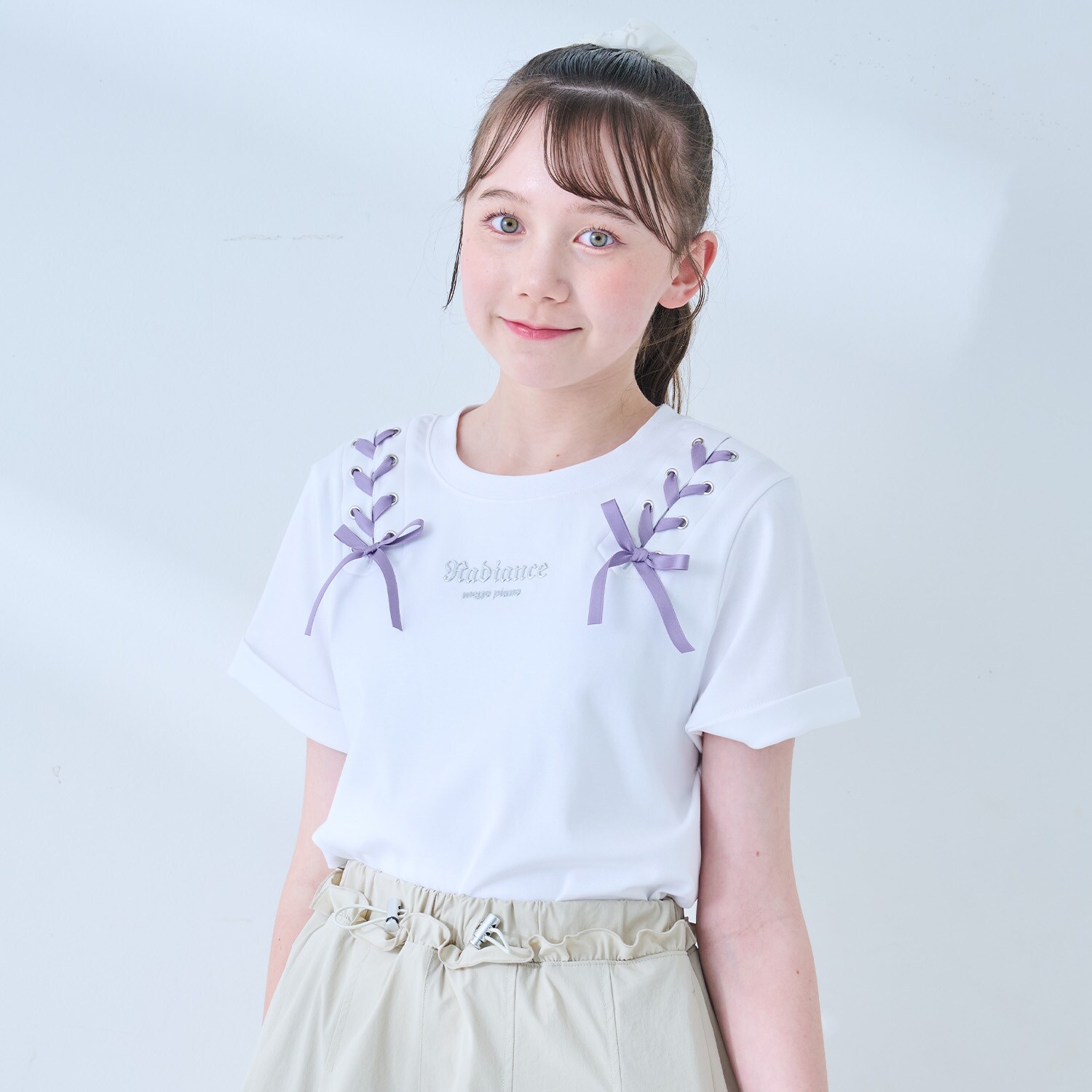 【接触冷感】ツインレースアップTシャツ